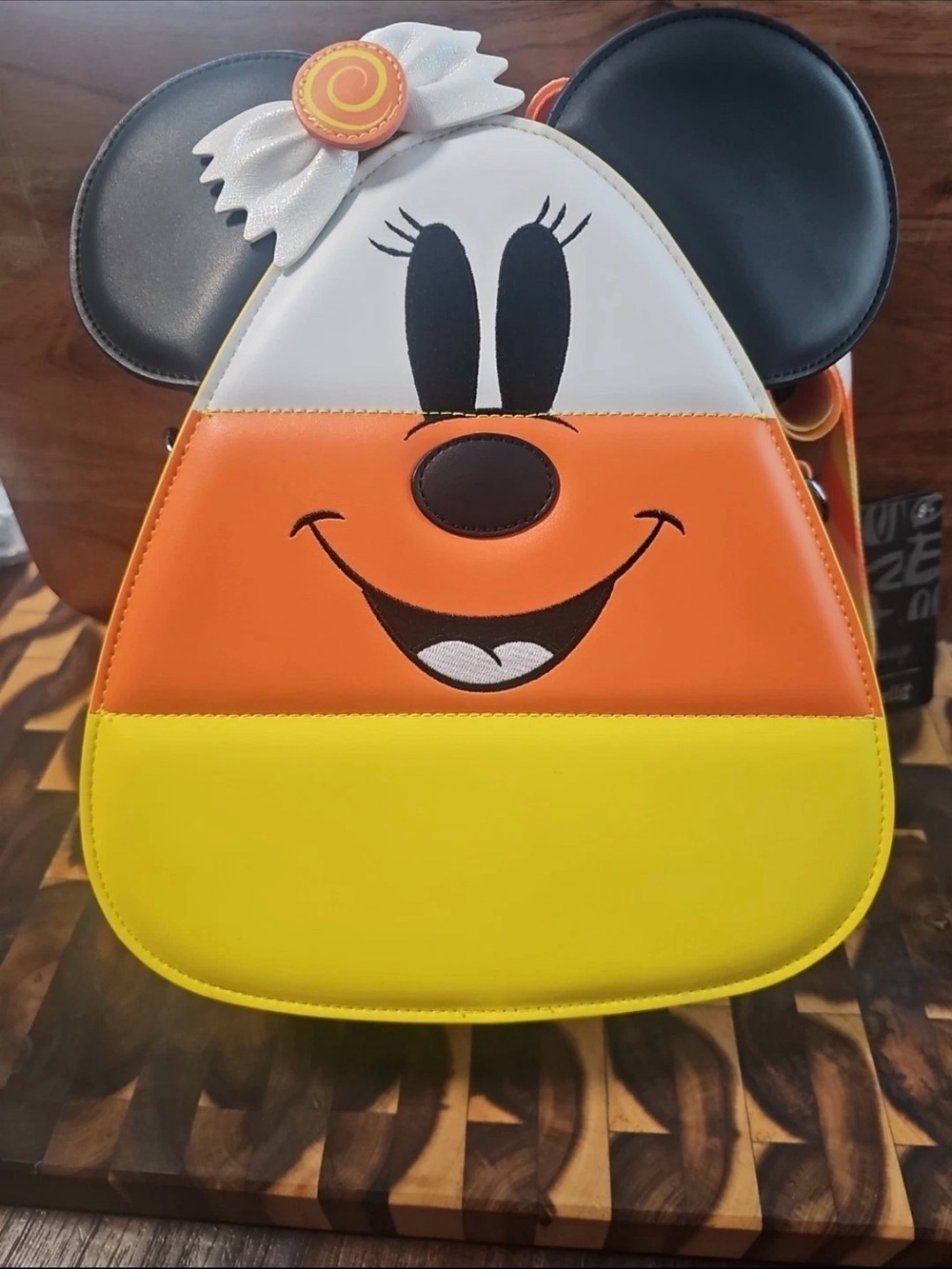 Loungefly Candy Corn Minnie Mouse Backpack - Orange/Yellow/Black/White